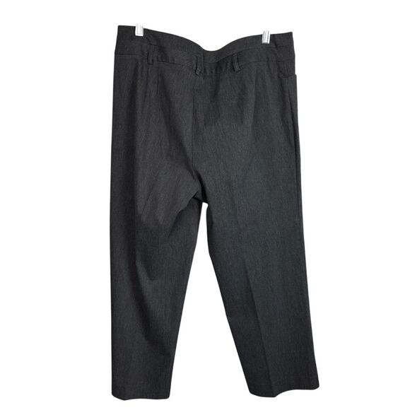 Lane Bryant Cropped Pleated Trousers Dark Gray Rayon Blend Office Size 16 Tall - Picture 2 of 7